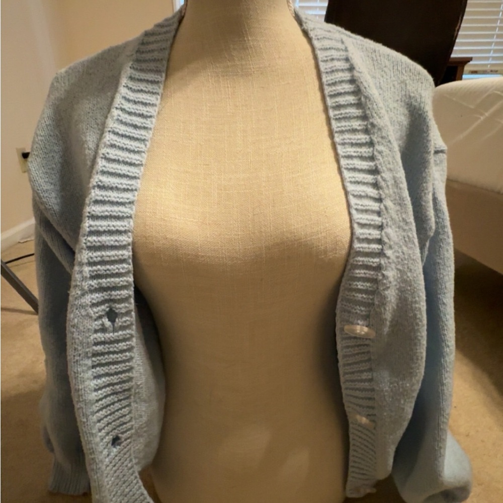 Women's Blue Cardigan Sweater